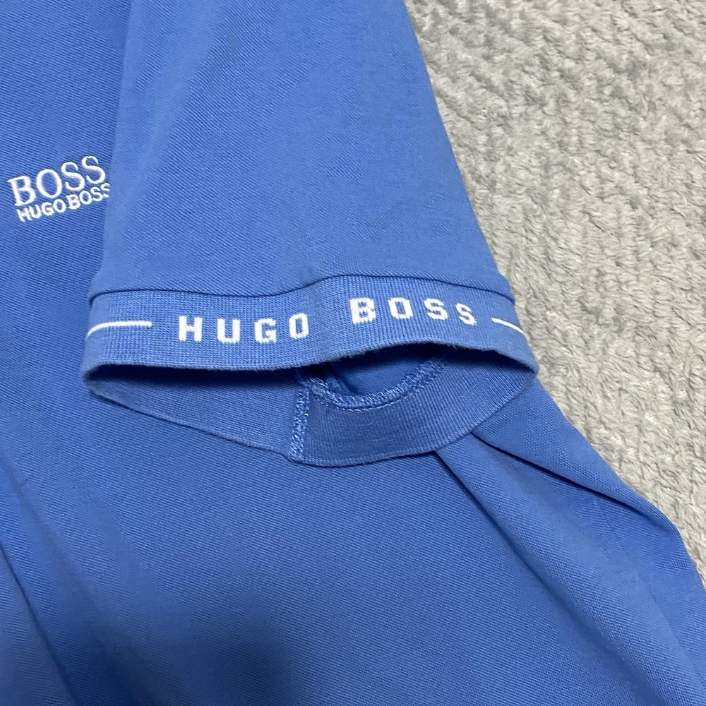 Hugo Boss Polo Shirt Mens Sz XL Blue Slim Fit Green Label, Moisture Manager - Picture 7 of 13